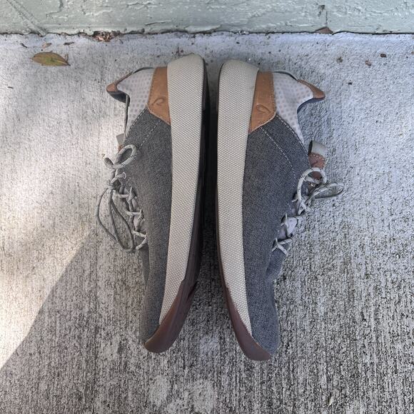 Olukai Men\'s Size 9.5 Nanea Li Banyan Gray Casual Canvas Comfort Shoes. main image 6